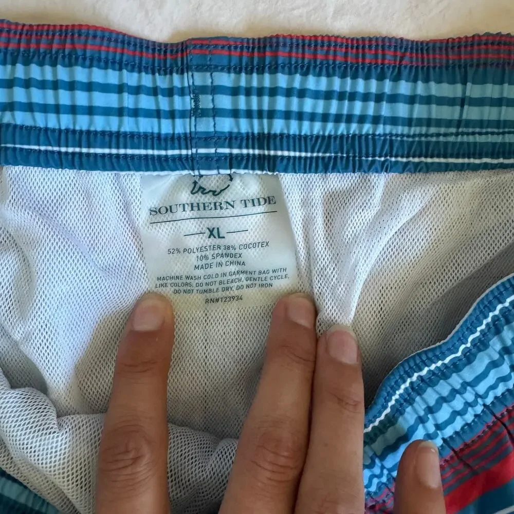 NWT Southern Tide Men's Largo Stripe Swim Trunks Size XL